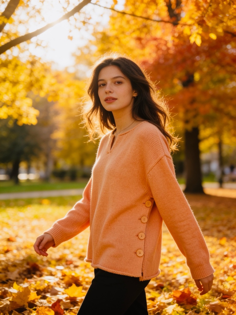 J. Jill 🍁V-Neck Sweater with Side Button Detail🌾